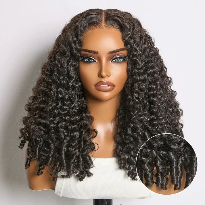 ROYAL 50% Density 13x6 Glueless 3D Cap Pre-bleached Lace Frontal Wig Burmese Curly