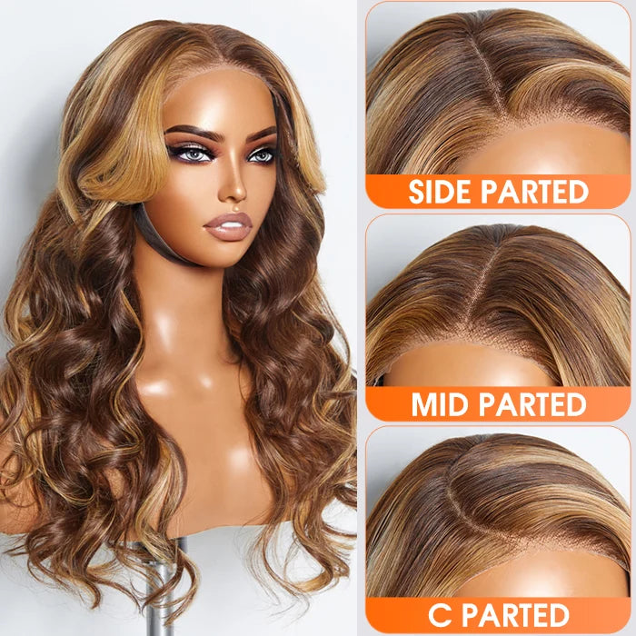 ROYAL Wear and Go Glueless 150% Density 5x5 Lace Closure Wig #4/27 Body Wave