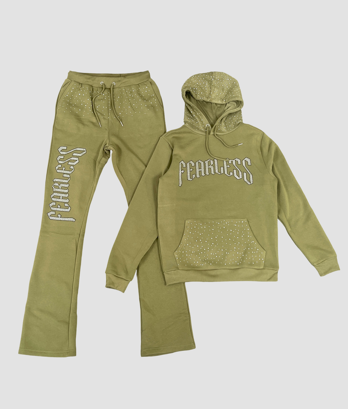 Fearless Rhinestone  Hoodie Set