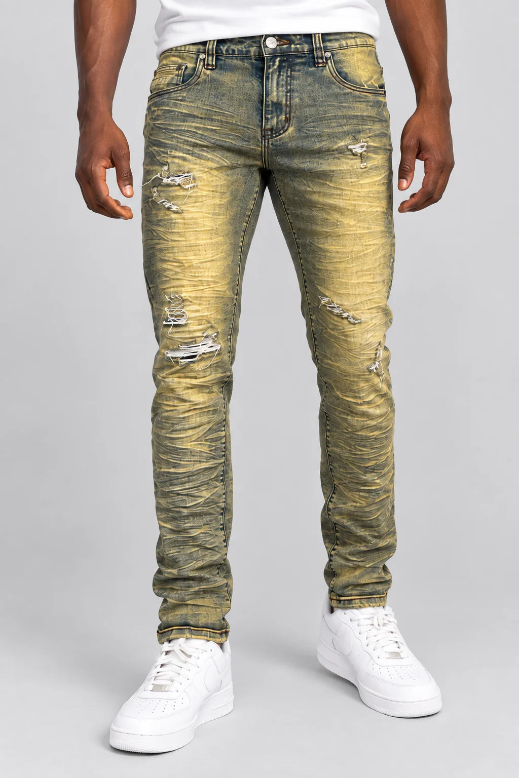 MEN'S SLIM-FIT DISTRESSED JEANS