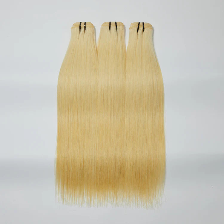 12A Premium Raw Indian Hair #613 Lightest Blonde Straight 12-30'