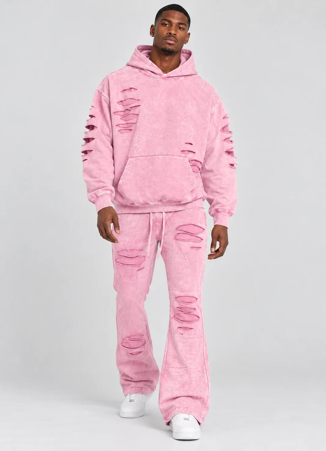 ROPPED HOODY FLEECE SET